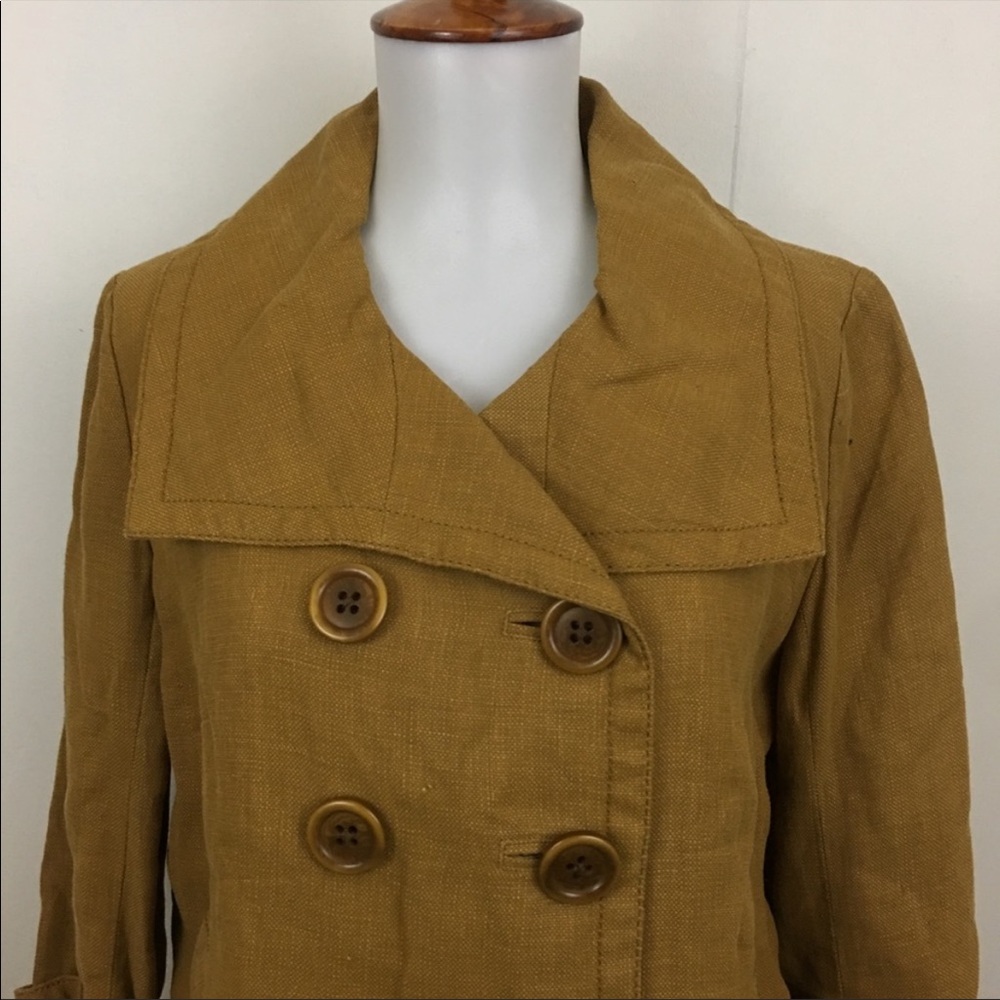 J. Crew Linen Double Breasted Crop Jacket - Picture 2 of 7